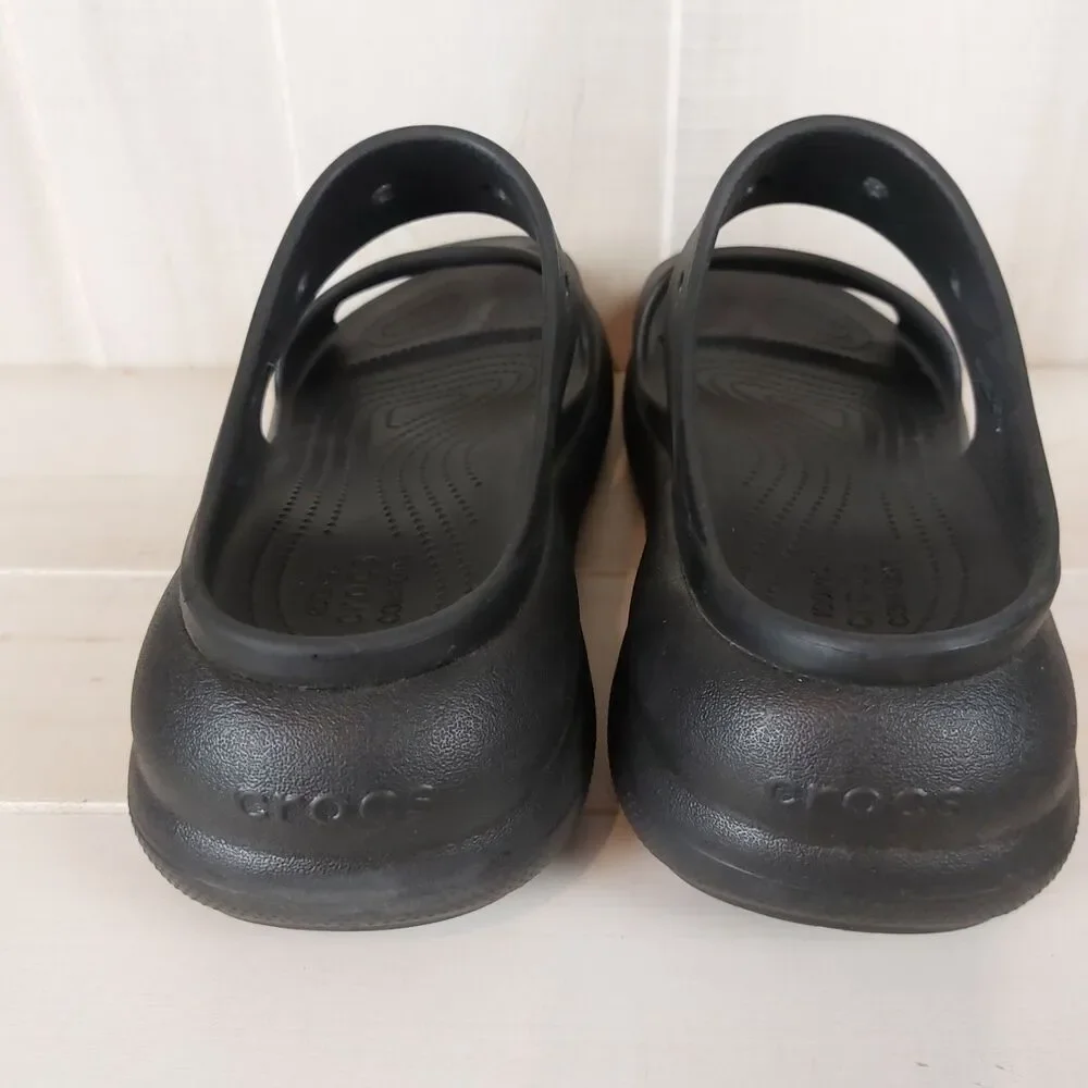 Crocs Classic Crush Thick Platform Sandal Men's Size 11 Black Slide Slipper